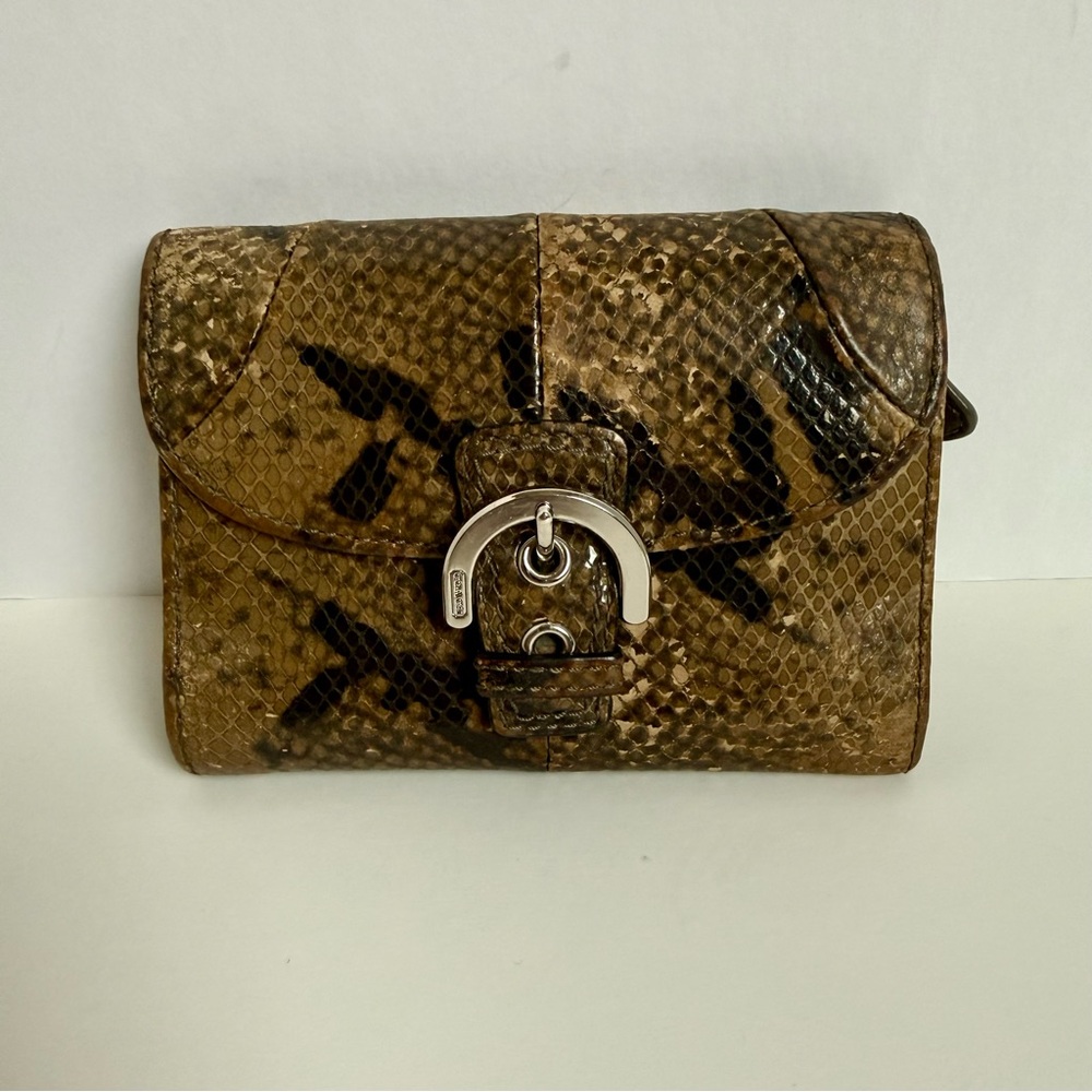 Coach Soho Python Embossed Snakeskin Leather Wall… - image 1